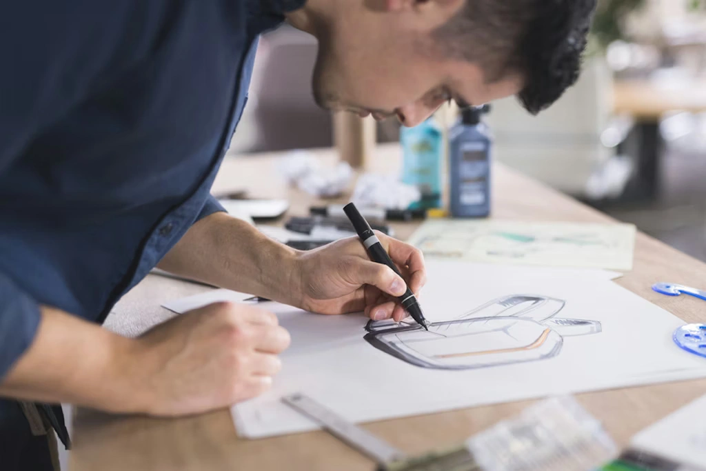 man writing